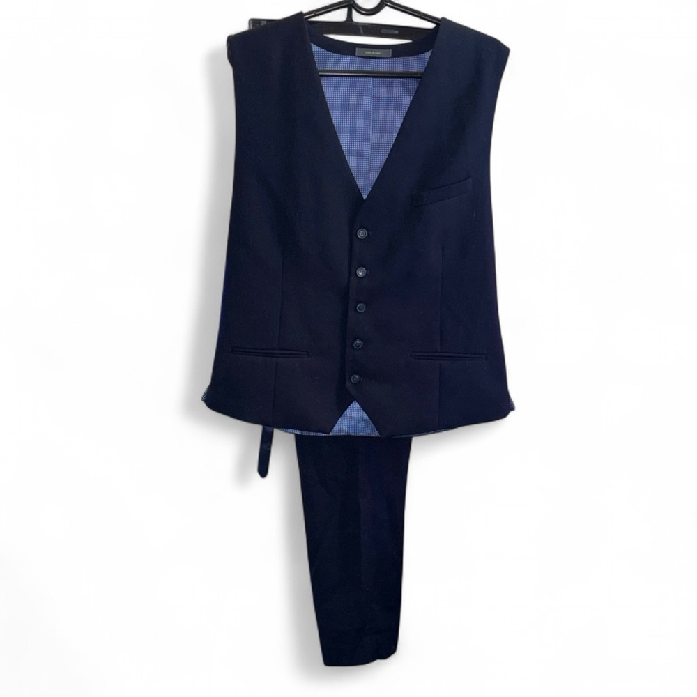 Navy Blue Slim Fit Suit Trousers & Vest!